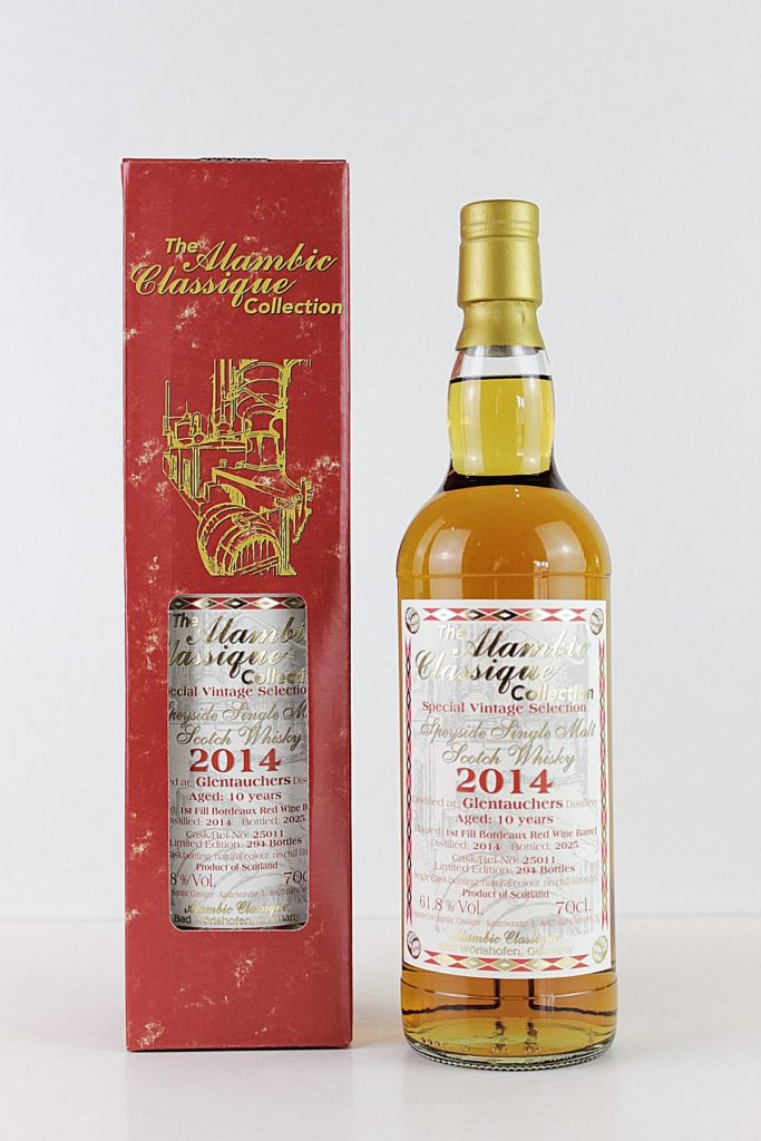 Alambic Classique Glentauchers „First Fill Bordeaux Red Wine Barrel“ 2014 10 y 61,8 %Vol Alambic Classique Glentauchers „First Fill Bordeaux Red Wine Barrel“ 2014 10 y 61,8 %Vol