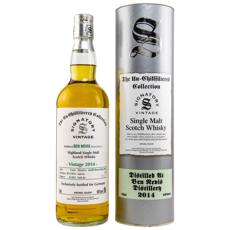 Ben Nevis Signatory Second Fill Oloroso Sherry Butt Fassnr. 275 46% vol. 0,7 L