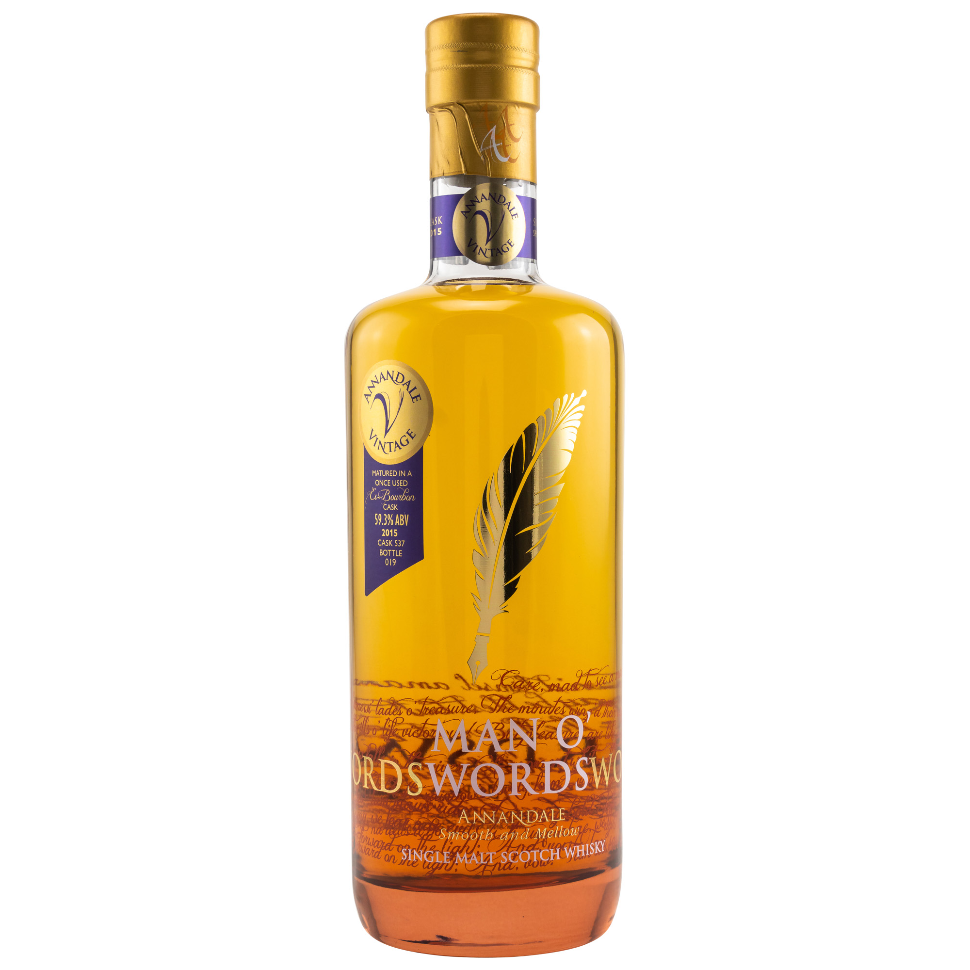 Annandale 2015 Man O' Words Bourbon Cask 59,3 %Vol #537 Eines der ersten Fässer