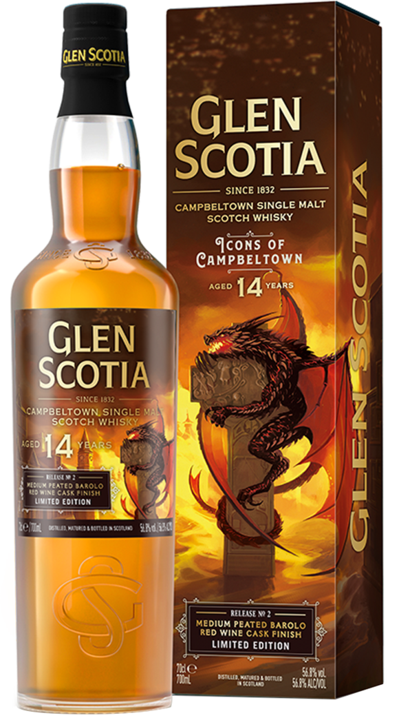 Glen Scotia  Icons of Campbeltown Release No.2 - "The Dragon"- 14y- Peated Barolo Red Wine Cask Fini