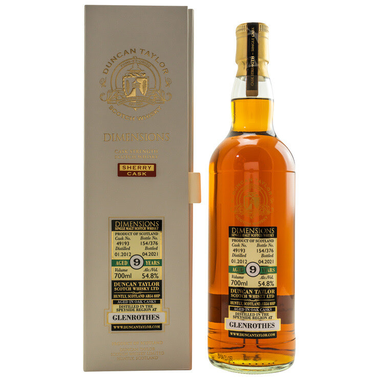 Duncan Taylor Glenrothes 2012/2021 9y 54,8 %Vol Sherry Cask Dimensions