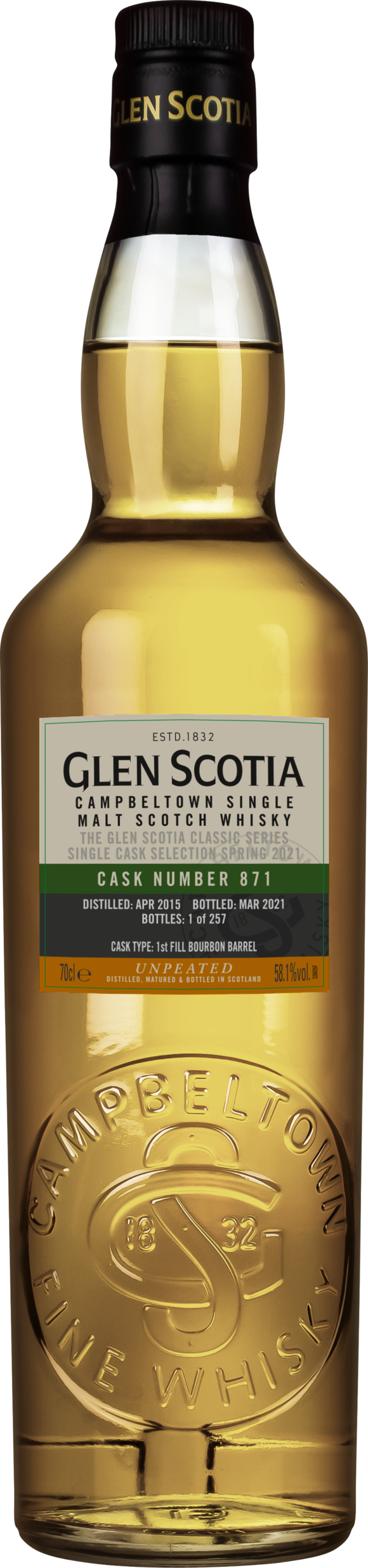 GLEN SCOTIA  2013 2021 1st Fill Bourbon Barrel 56,2 %Vol