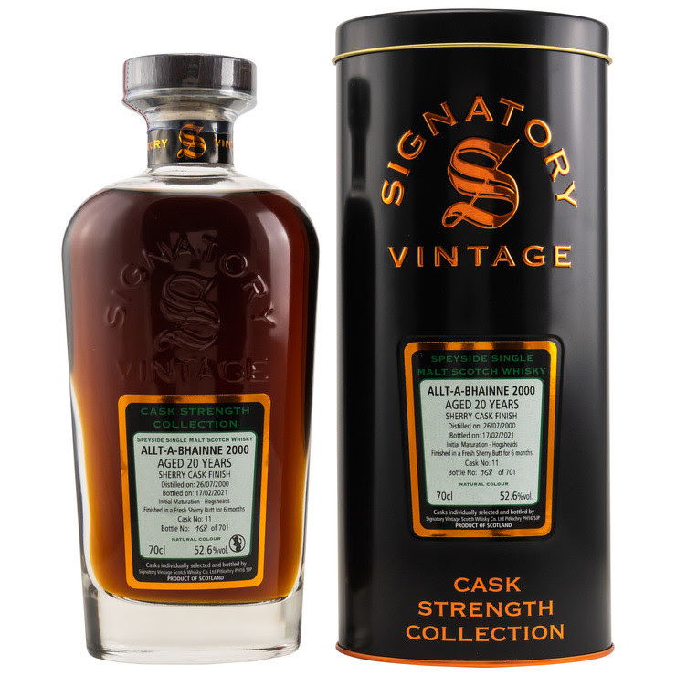 Signatory Cask Strength Collection Allt-a-Bhainne 2000/2021 20y 52,6 % Sherry Butt Finish