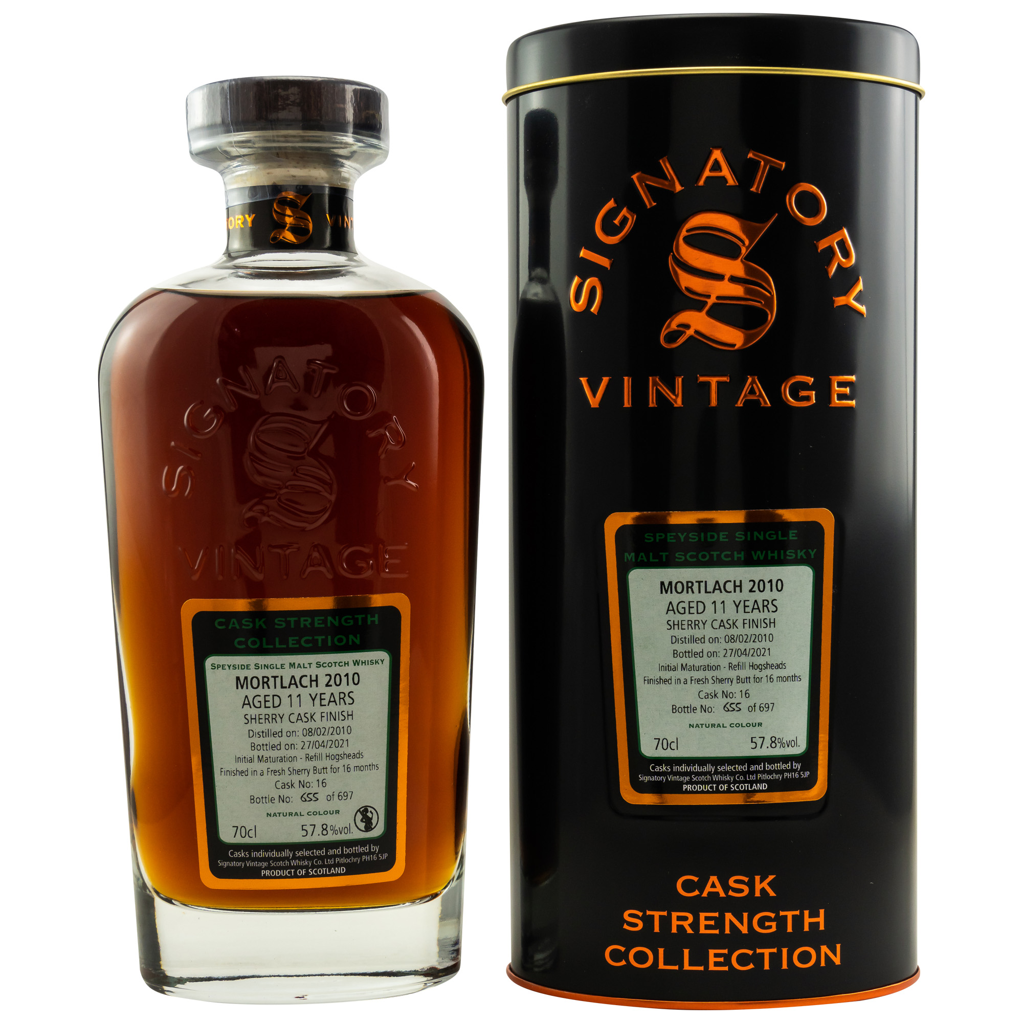 Signatory Mortlach 2010/21 11y 57,8%Vol Sherry Butt Finish 697 Flaschen
