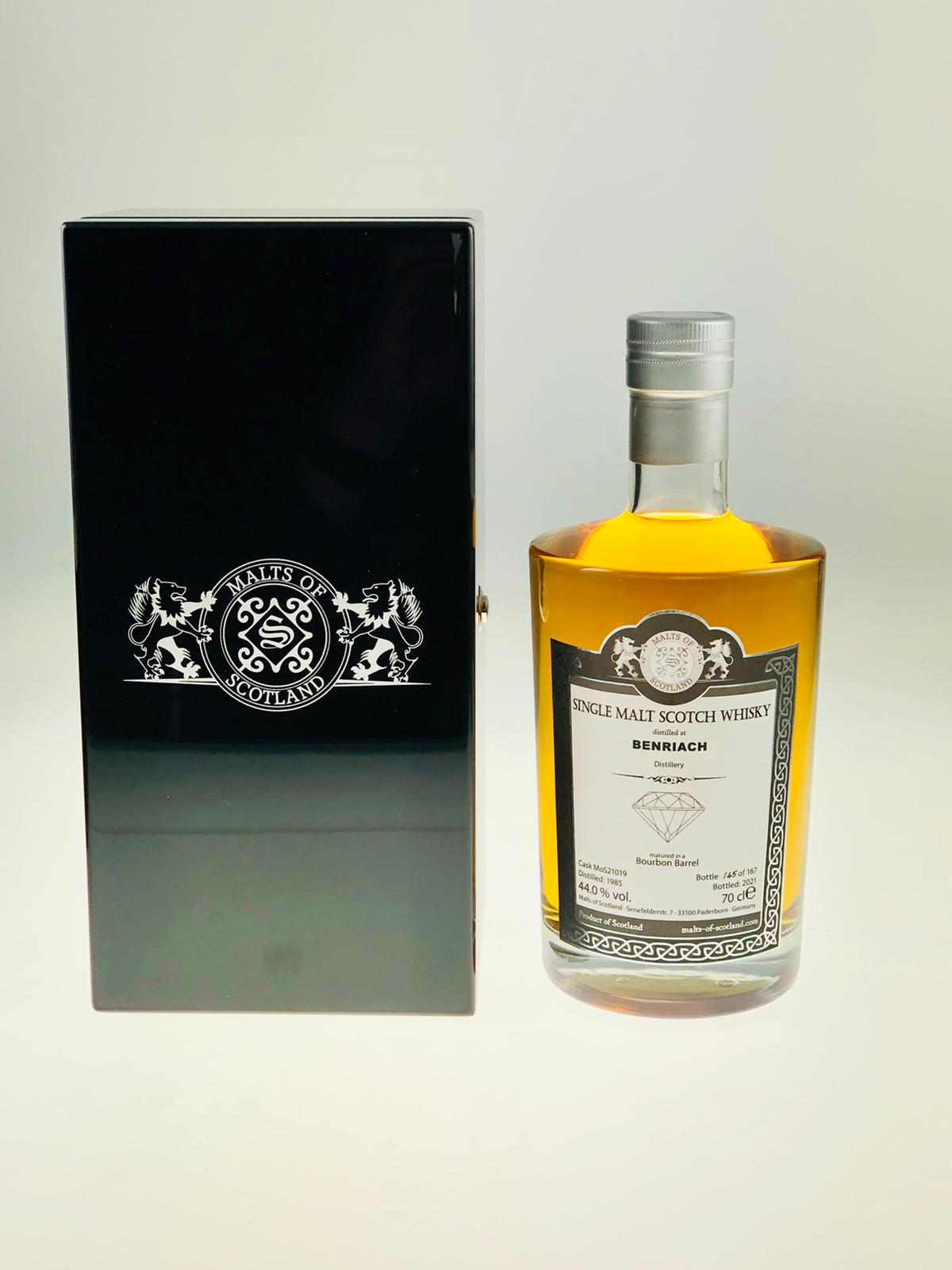Malts of Scotland WAREHOUSE DIAMONDS Benriach 1985 Bourbon Barrel  44.0%Vol 167 Bottles