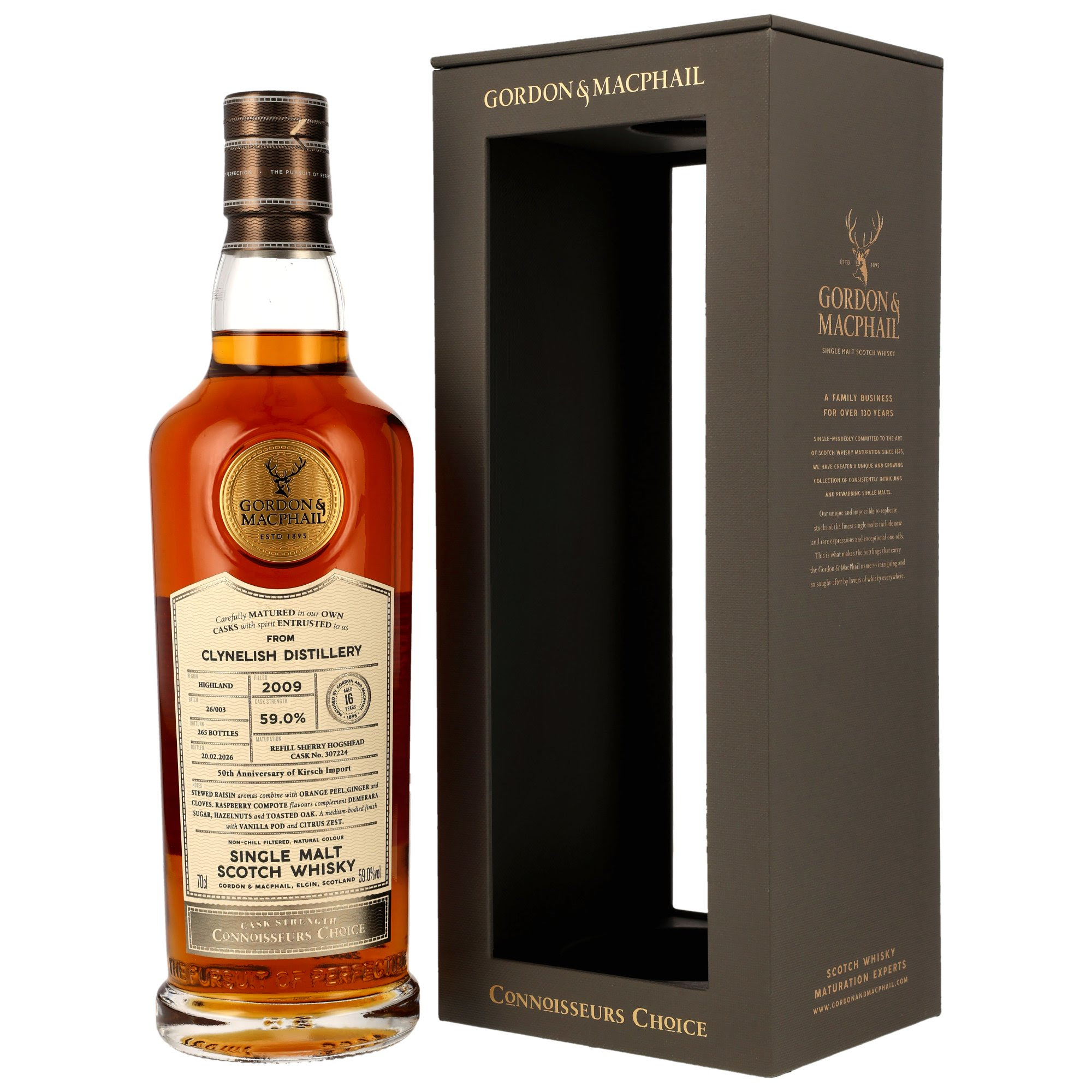 Gordon & MacPhail Clynelish 2009/2026 Refill Sherry Hogshead 59 %Vol 50 Jahre Kirsch