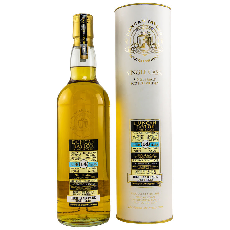 Highland Park peated 2007/2022 Duncan Taylor: 54,7 %Vol 310 Flaschen