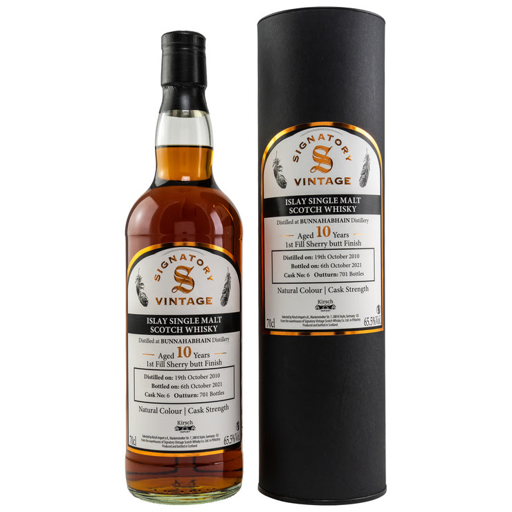 Signatory Bunnahabhain 2010/2021 10y 65,5 %Vol 1st fill Sherry Finish