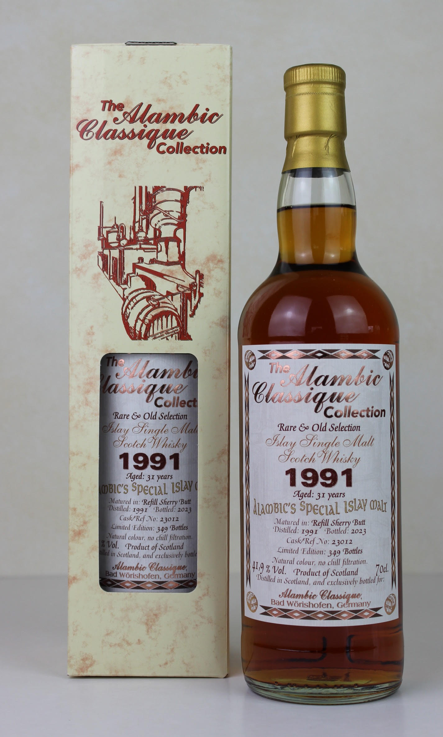 Alambic’s Special Islay Malt „Refill Sherry Butt Jahrgang 1991, 31 y 41,9%Vol