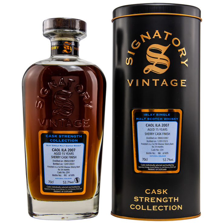 Signatory  Caol Ila Cask Strength 15y First Fill Oloroso Sherry Butt . 204 53,7% vol 2007 2023