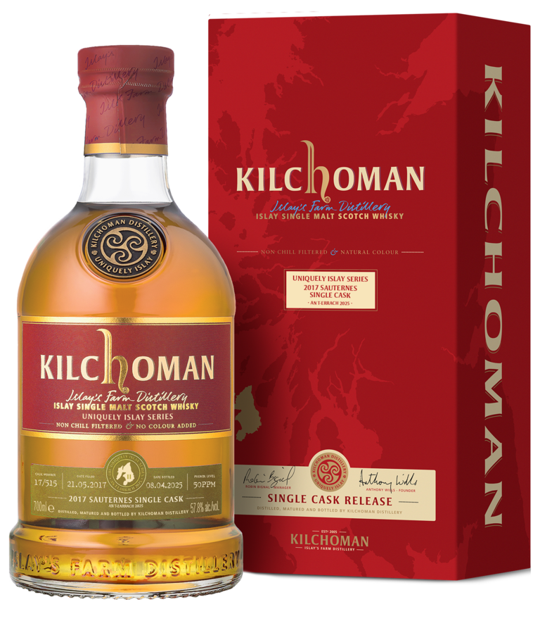 Kilchoman Sauternes Cask 2017 57,8 %Vol 0,7 l. Uniquely Islay Series - #2/6 - Cask 17/515 