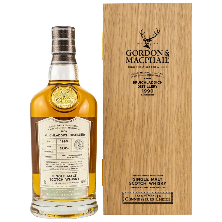Bruichladdich 1990/2020 Gordon & MacPhail Connoisseurs Choice  29 y 51,6 %Vol Refill Sherry Hogshead