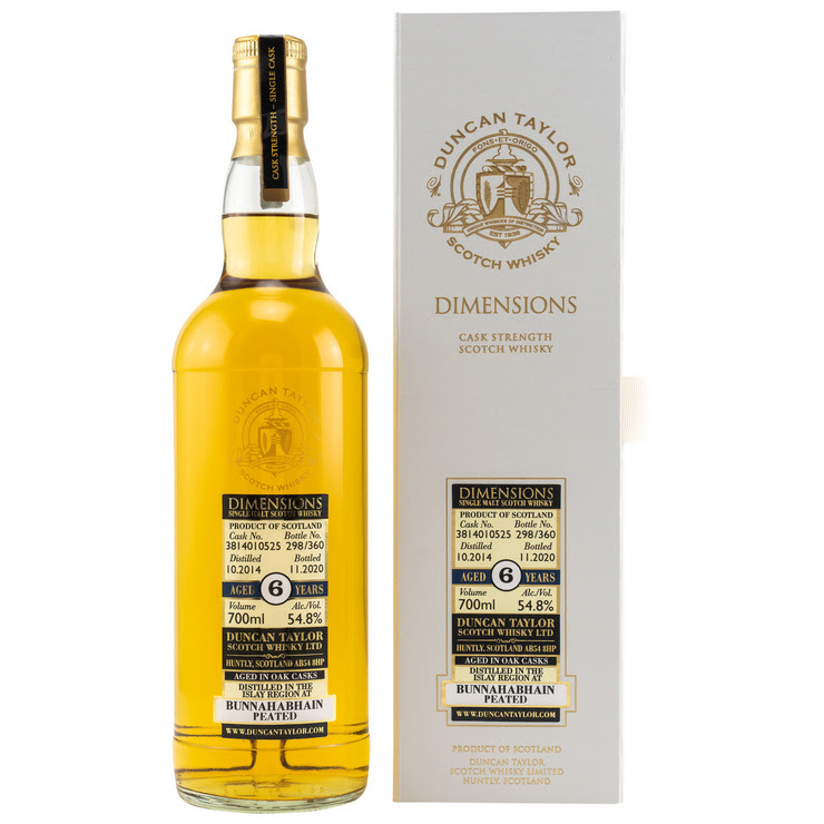 Duncan Taylor Bunnahabhain peated 2014/2020 - 6 y #56392 - Dimensions 54,8 %Vol