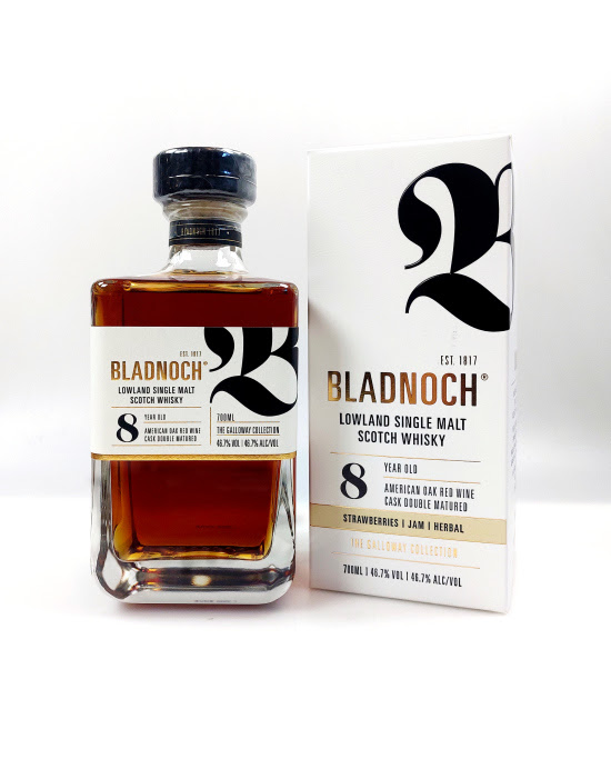 BLADNOCH 8 y Califonian Red Wine Cask Double Matured, 46,7 %Vol UNCHILLFILTERED - NATURAL COLOUR
