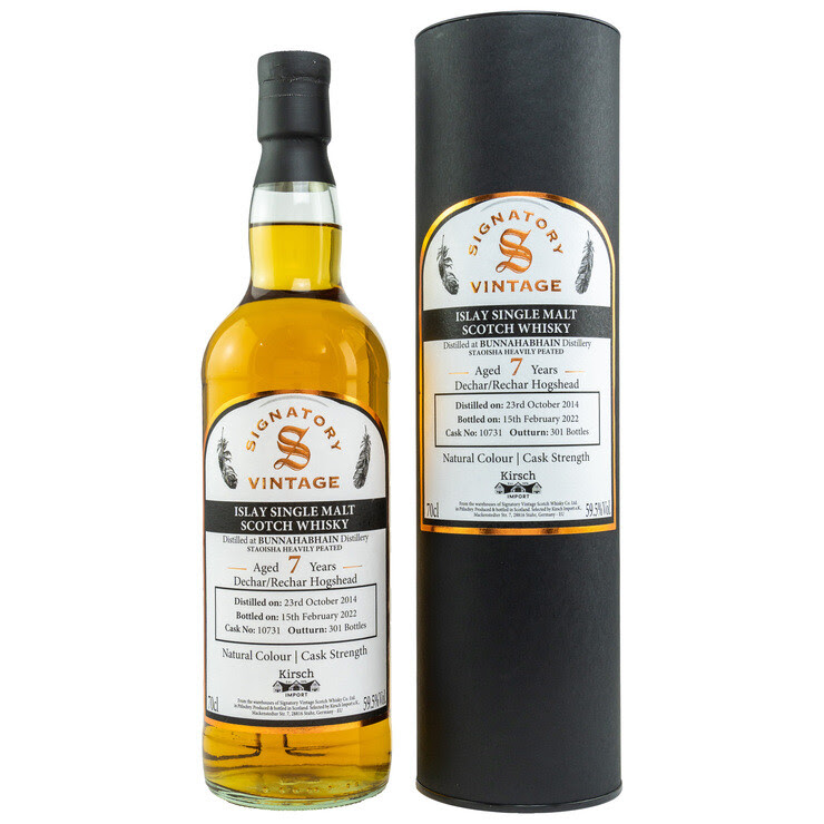Signatory Bunnahabhain Stoicha peated dechar/rechar Hogshead 59,5 %Vol 7y 301 bottles