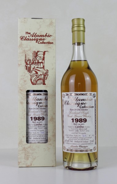 Alambic Classique Cambus Jahrgang 1989 34y Lowland Single Cask Grain Whisky Sherry Cask 58,9%Vol