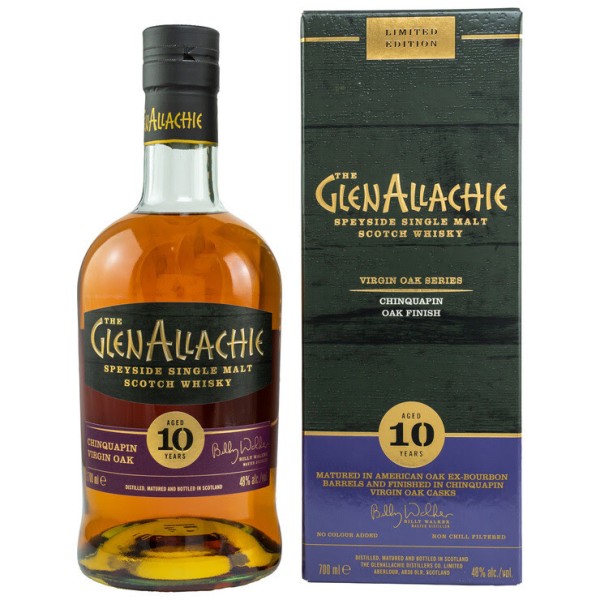 The GlenAllachie 10 y Bourbon Barrels, Chinquapin Virgin Oak Casks 48 %Vol.