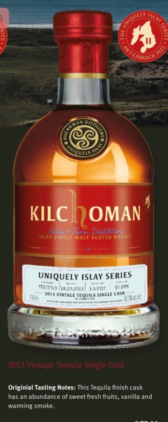 Kilchoman · Vintage 2013 · Tequila Single Cask · 52,3% Vol. · 0,7 l ·