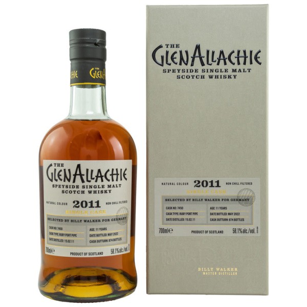 Ruby Port Pipe 2011/2022 The GlenAllachie Selected by Billy Walker Ruby Port Cask 58,1 %Vol
