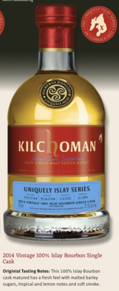 Kilchoman · Vintage 2014 · 100% Islay Bourbon Single Cask· 57,3% Vol. · 0,7 l